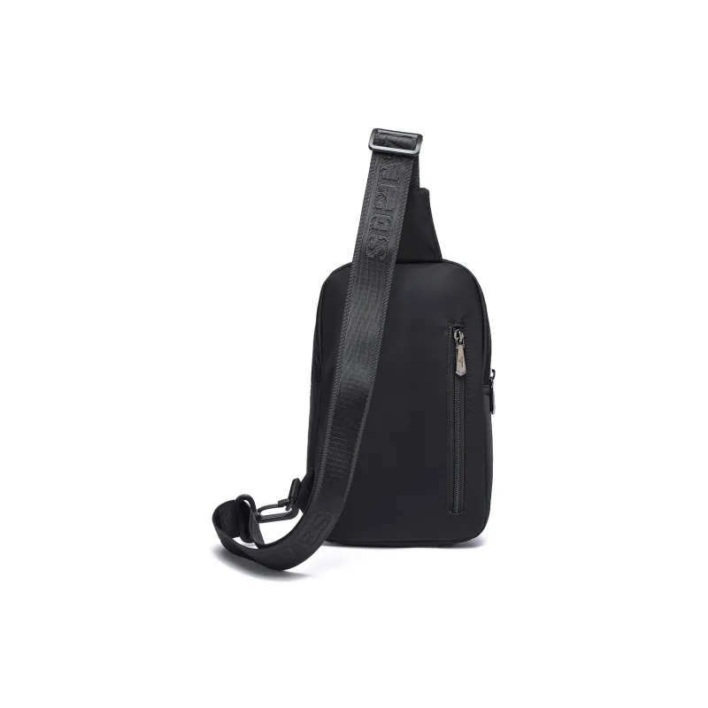 SEPTWOLVES Fabric Sling Bag Men's Black-2
