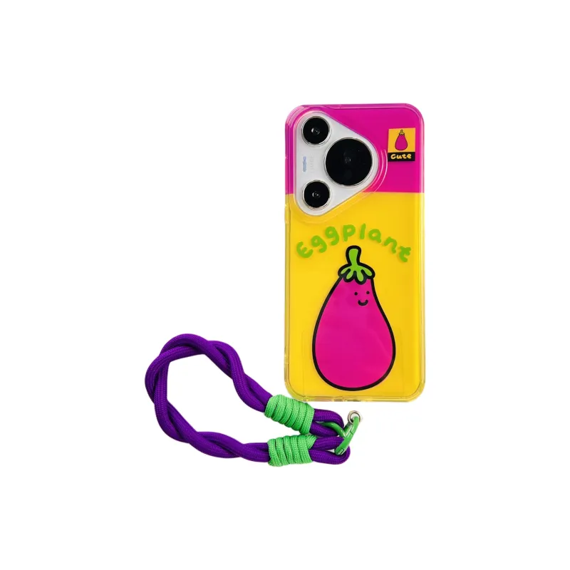 Wei Xin Acrylic Material Peanut Eggplant Lanyard Phone Cases Compatibility With Huawei Mate 60/60 Pro/Pura 70/70 Pro+-7