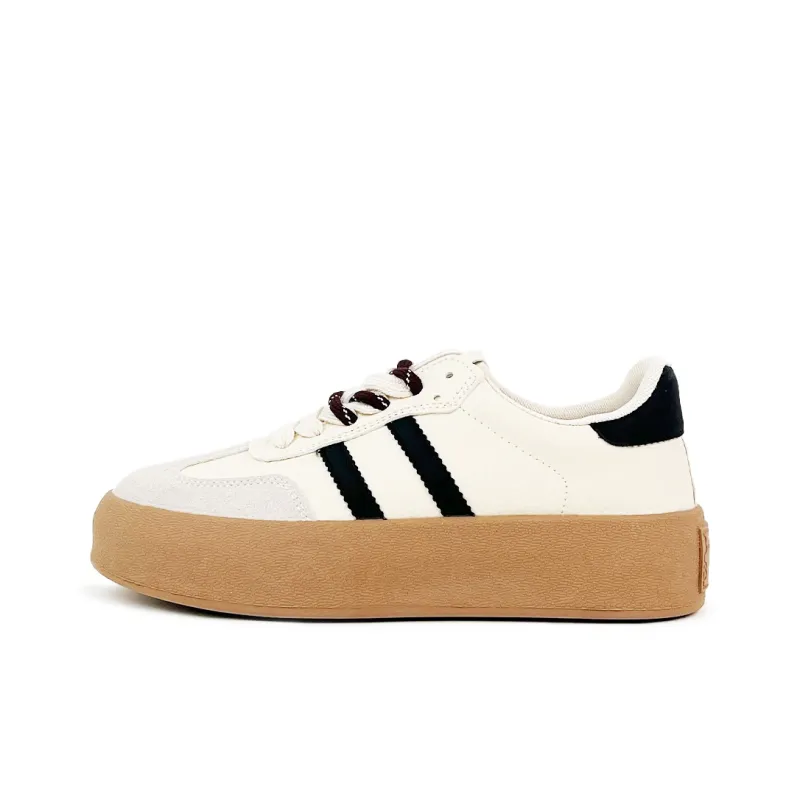 La Chapelle Campus White Sneakers Cushioning Lightweight Low-Top Skateboard Shoes Women's-7