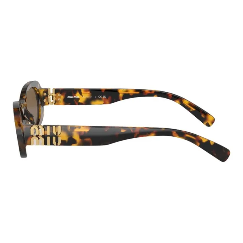 MIU MIU Acetate Oval Sunglasses Women's Brown-1