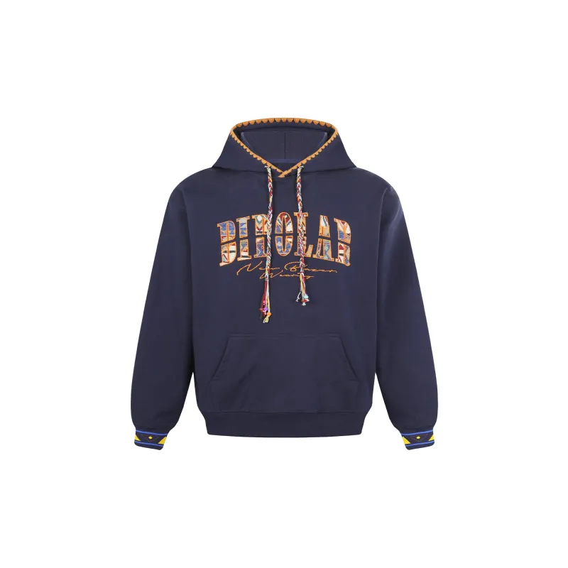 BIPOLAR Sweatshirt Unisex Heather Gray Navy Blue-5