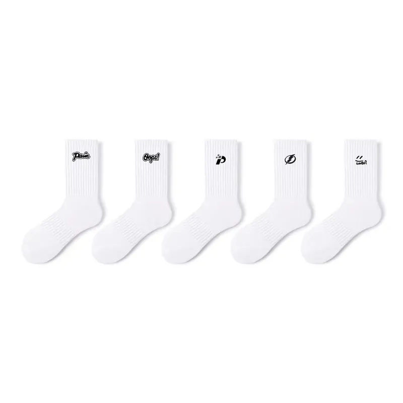 PLAN IN Mid Calf Socks Unisex 5 Pack-0