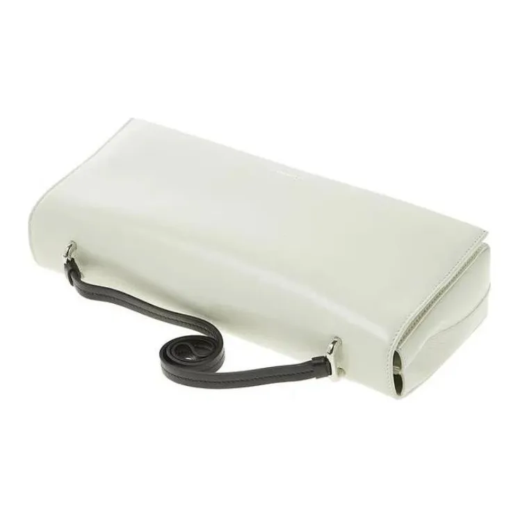 JIL SANDER Leather Shoulder Bag Women's White-4
