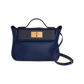 HERMES 24/24 Evercolor Swift Leather Fanny Pack, Portable Crossbody Bag, Shoulder Bag Mini Women's Gemstone & Indigo