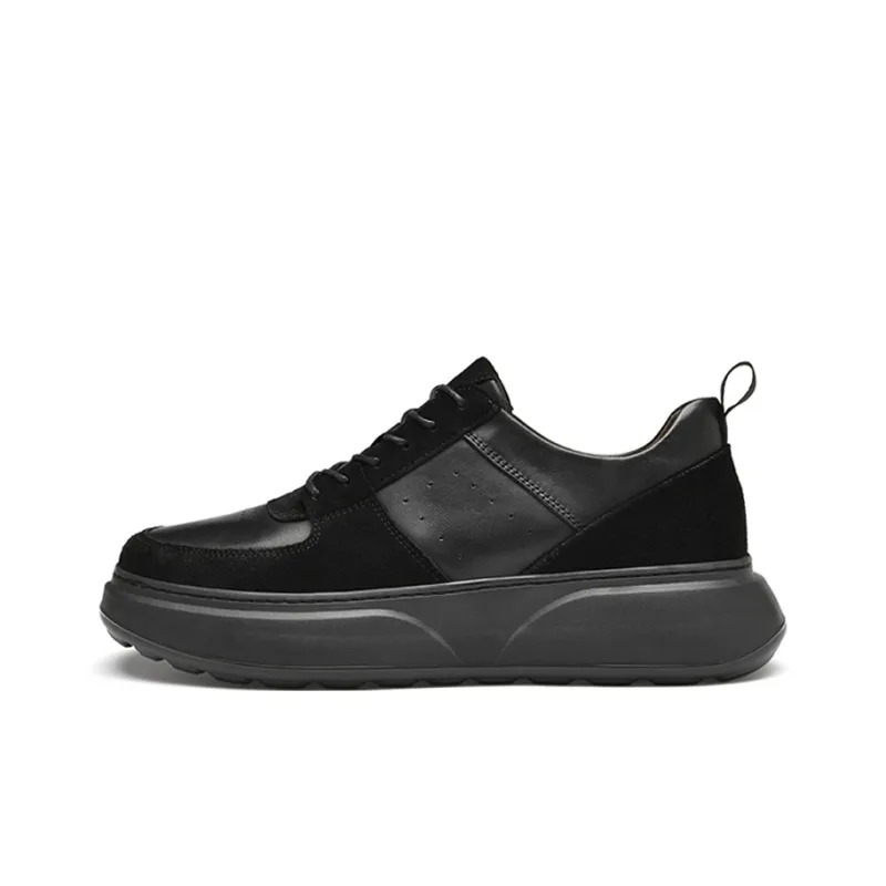 Kuding Cushioned Slip-Resistant Water-Resistant Low-Top Casual Shoes Men's Black-4