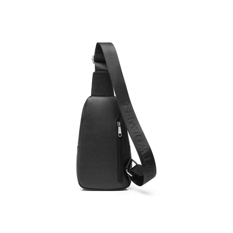 SEPTWOLVES Cow Leather Sling Bag Regular Men's Black-2