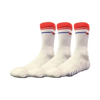UZPO Basketball Socks Unisex 3 Pack Red Blue Stripes