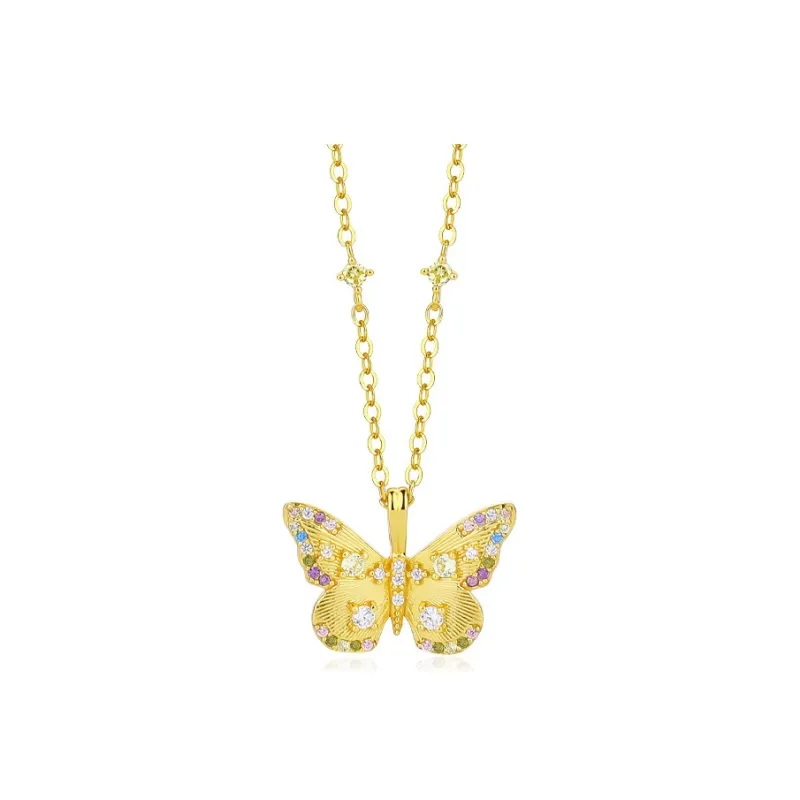 MONI JEWELLERY S925 Silver Zircon Necklaces Women's Gold/Silver-0