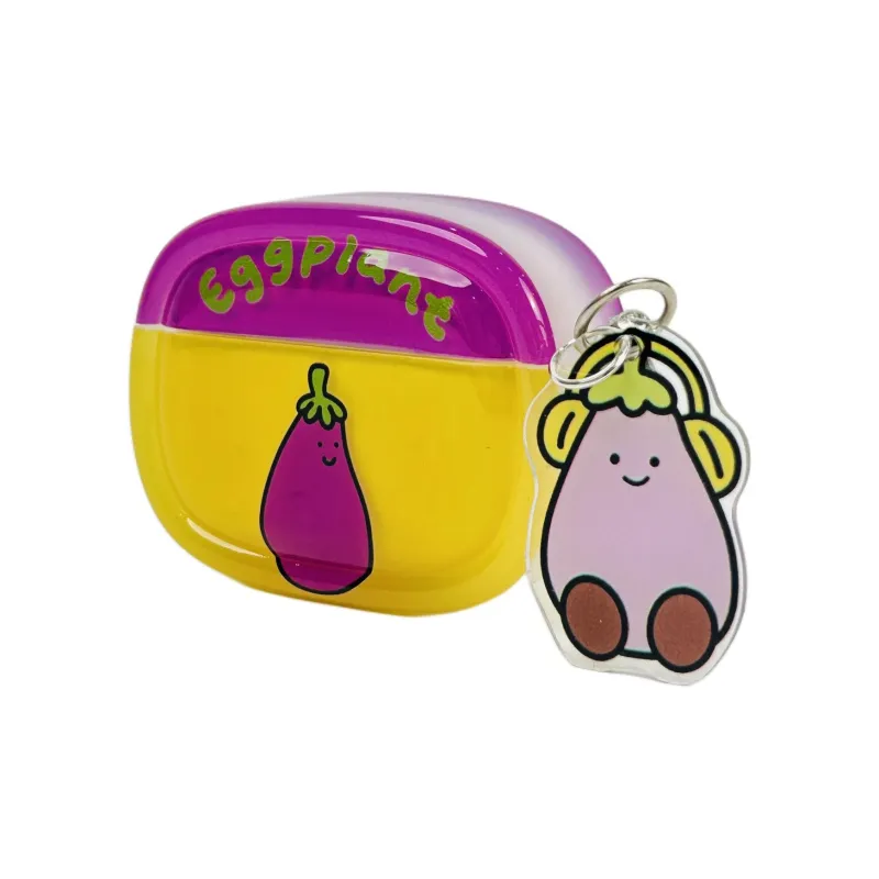 Sopi Compatibility With Apple AirPods 4/2/3/4th Generation/AirPods Pro/Pro 2 TPU Oval Eggplant Peanut Headphone Cases-10
