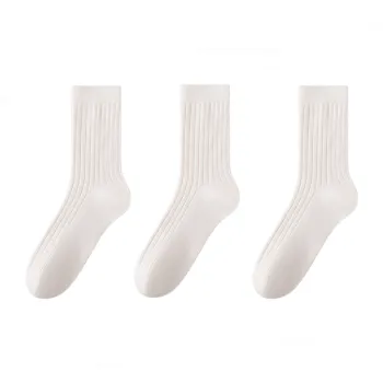 Cheemy Free Mid Calf Socks Men's 3 Pack White