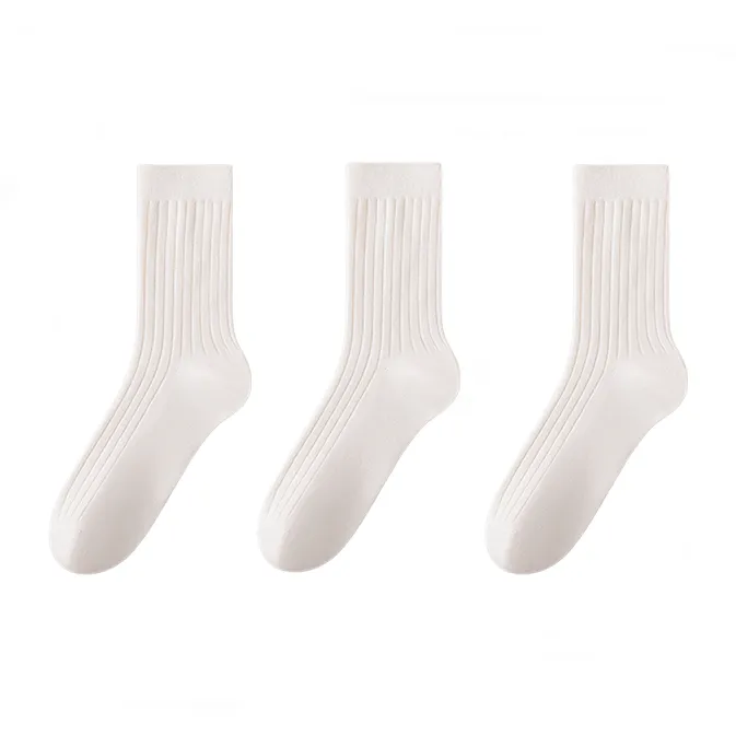Cheemy Free Mid Calf Socks Men's 3 Pack White-0