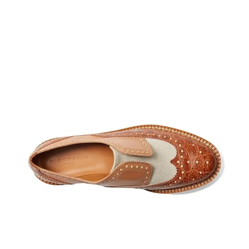 CLERGERIE Becak Casual Single Shoes 4.5cm Women's Brown-4