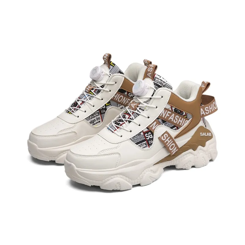 YIVELOVE Wear-Resistant Height Increasing Warm High-Top Chunky Sneakers Men's-8