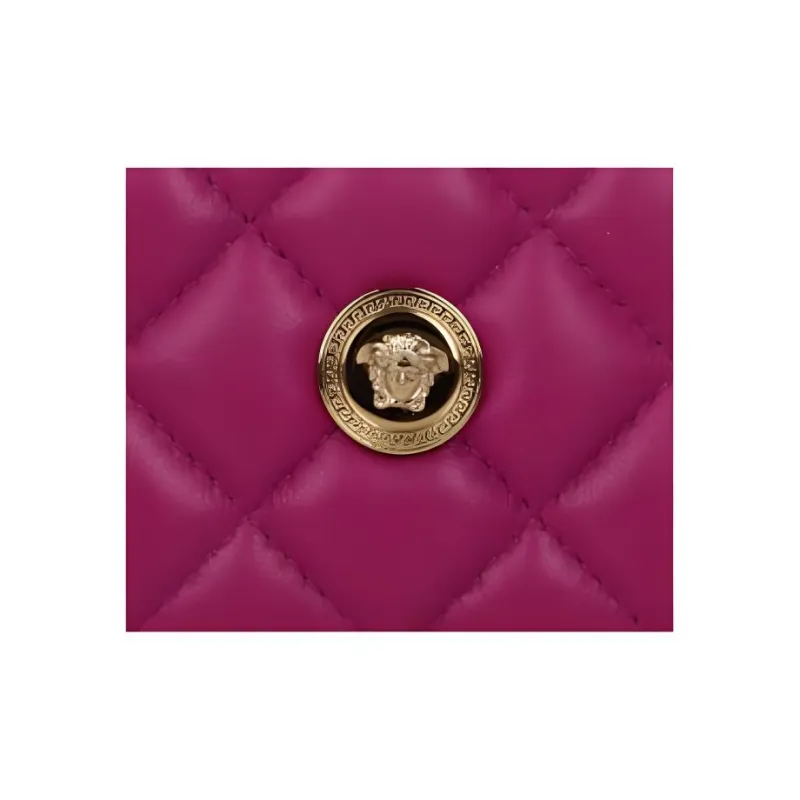 VERSACE Leather Coin Purse Women's Fuchsia-2