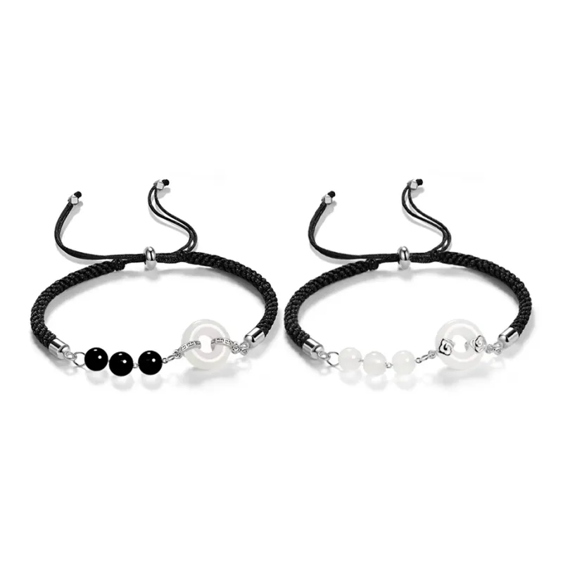 JOYDINNY Colored Glaze Jade Bracelets Unisex-6
