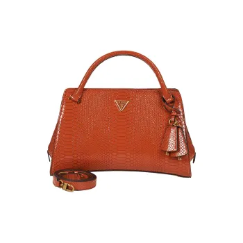 GUESS Synthetic Leather Shoulder Bag, Crossbody Bag, Handbag Medium Size Women's Orange Red