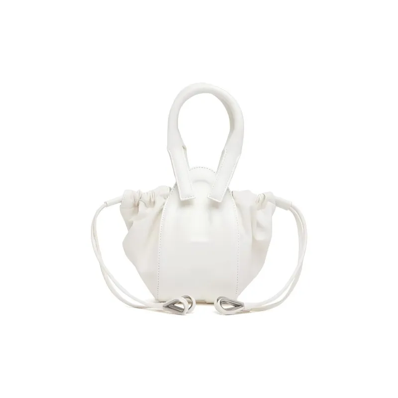 DIESEL Calfskin Sheepskin Bucket Bags Handbags Small Size Women's White-0