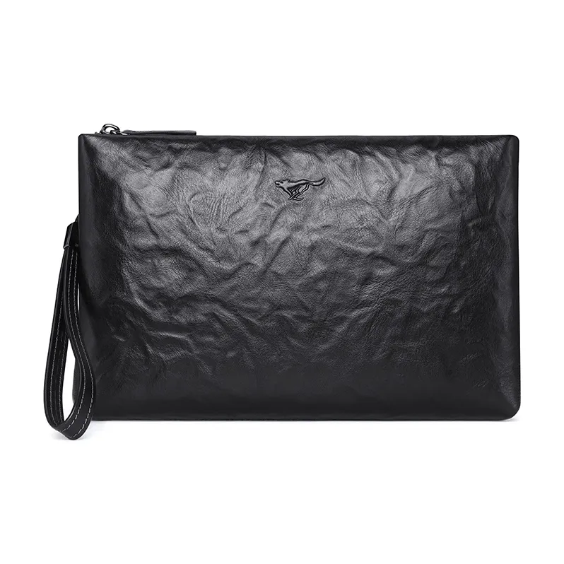 SEPTWOLVES Cow Leather Clutch Regular Unisex Black-0