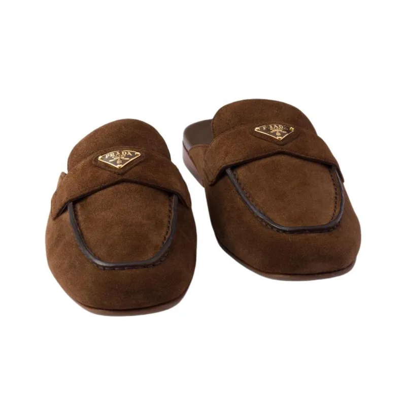 PRADA Wrap toe Slippers Women's Brown-3