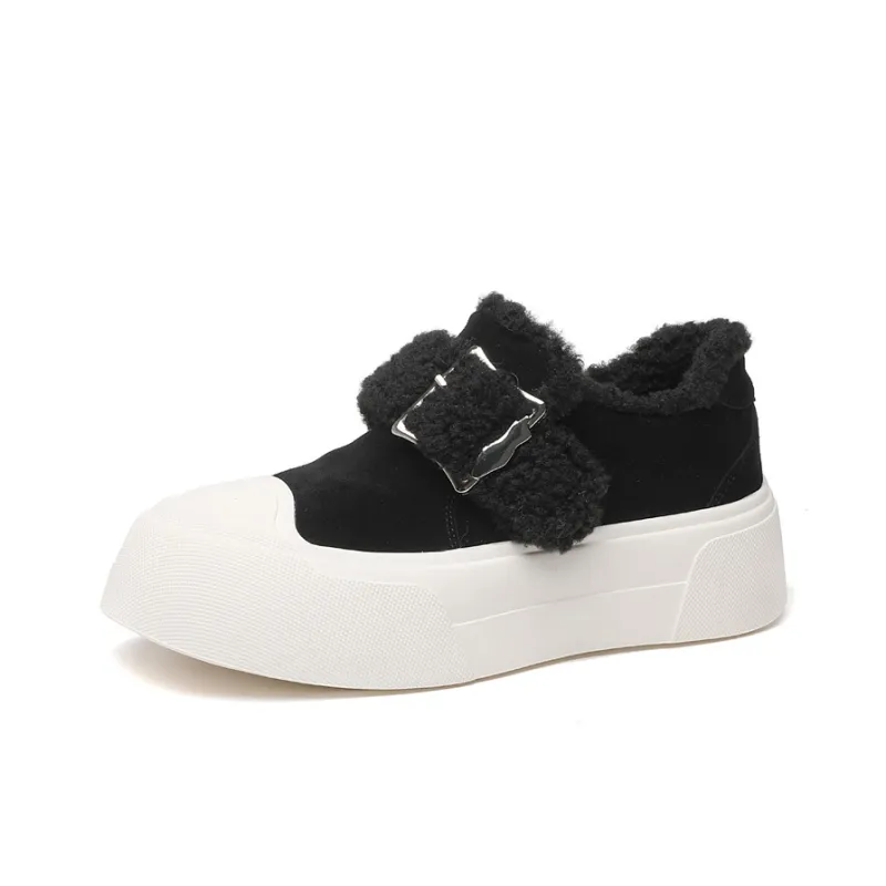 Devanro Warm Height Increasing Wear Resistant Slip Resistant Low Top Casual Shoes Women's-7