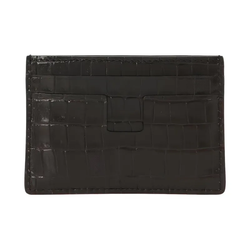 TOM FORD Cow Leather Card Holder Men's Brown-1