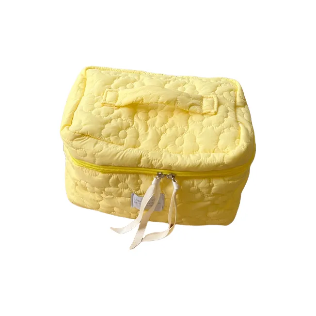 YUZHAOLIN Soft And Cushy Floral Makeup Bag In Macaron Color, Portable With Large Capacity For Skincare Product Storage-0