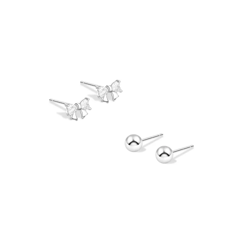 BLANK IN BLANK Sterling Silver Stud Earrings Women's Anniversary Birthday-0