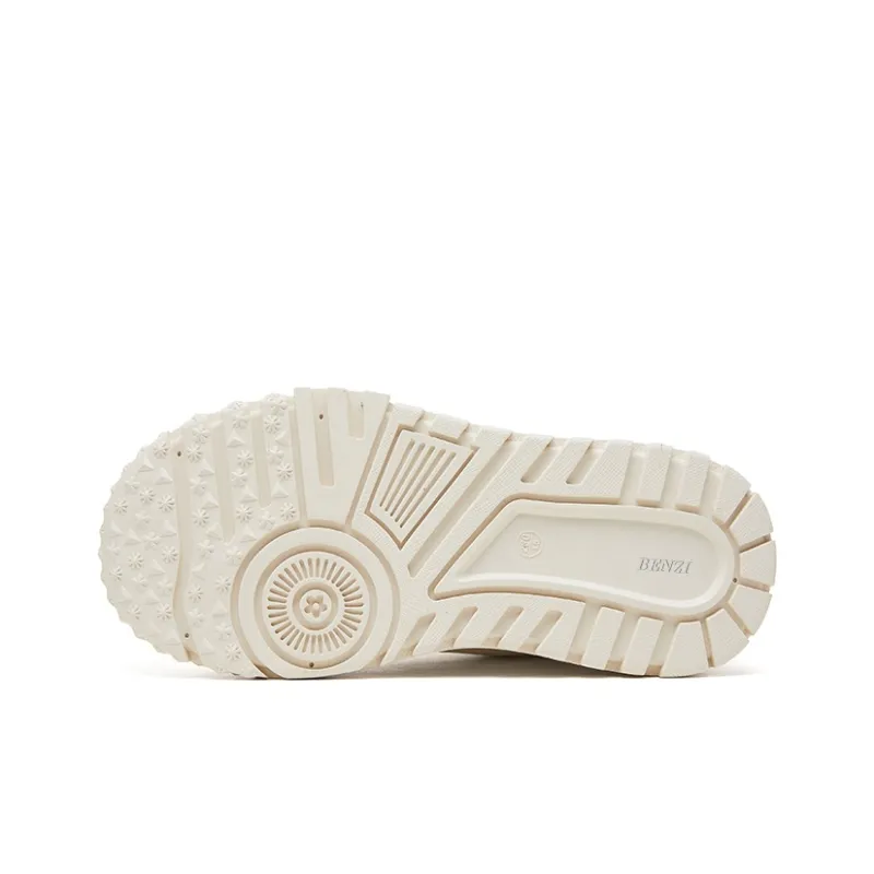 BENZI Skateboard Shoes Women's Low Top White/Beige Polished-9