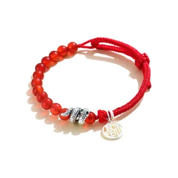 HOLLY RYAN Agate New Chinese Style Zodiac Year Chinese Zodiac Snake Bracelet Elegance Versatile Unisex