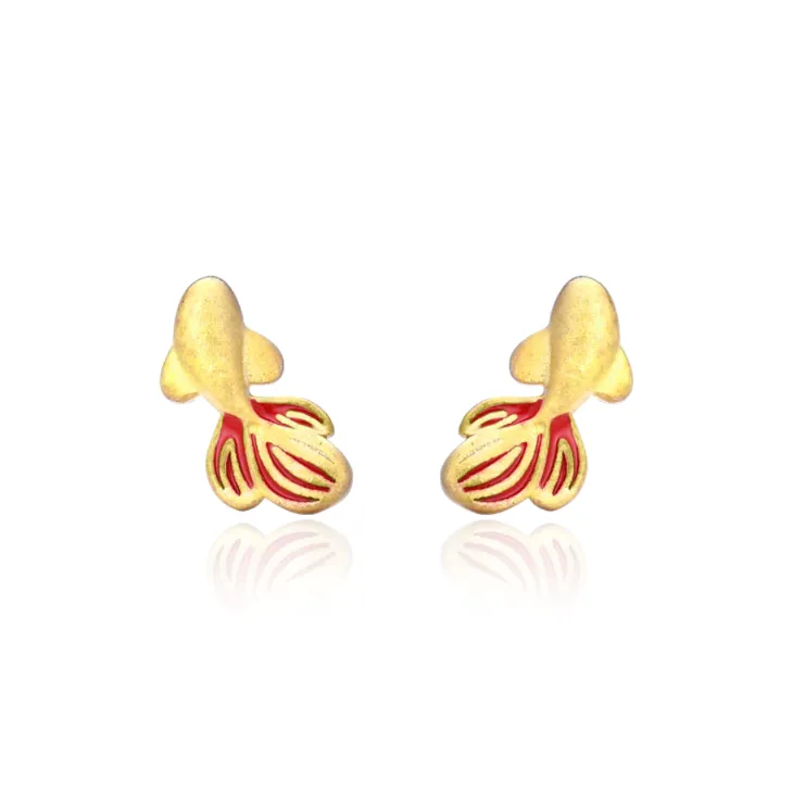 SHK Sterling Silver S999 Stud Earrings Women's-3