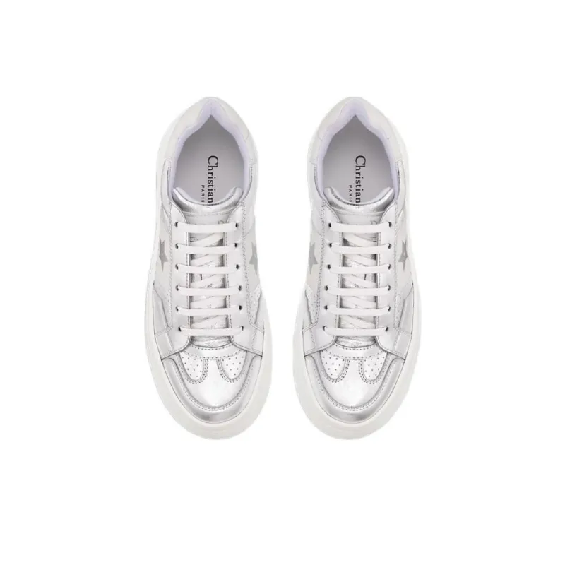 DIOR Star Platform Shoes Low Top Casual Shoes Women's Silver-3