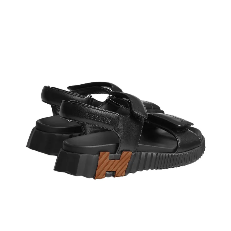 HERMES Junior One Strap Sandals Women's Black-2