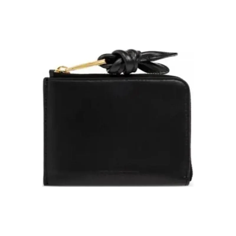 Jacquemus Cow Leather Card Holder, Wallet Women's Black-1