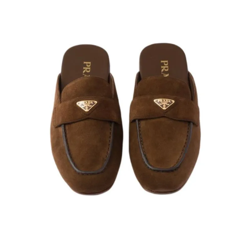 PRADA Wrap toe Slippers Women's Brown-4
