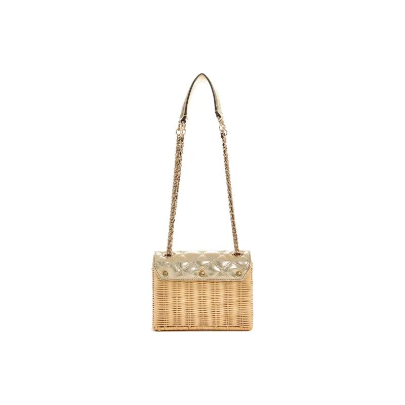 GUESS Natural Fibers Shoulder Bag Crossbody Bag Mini Women's Gold-4