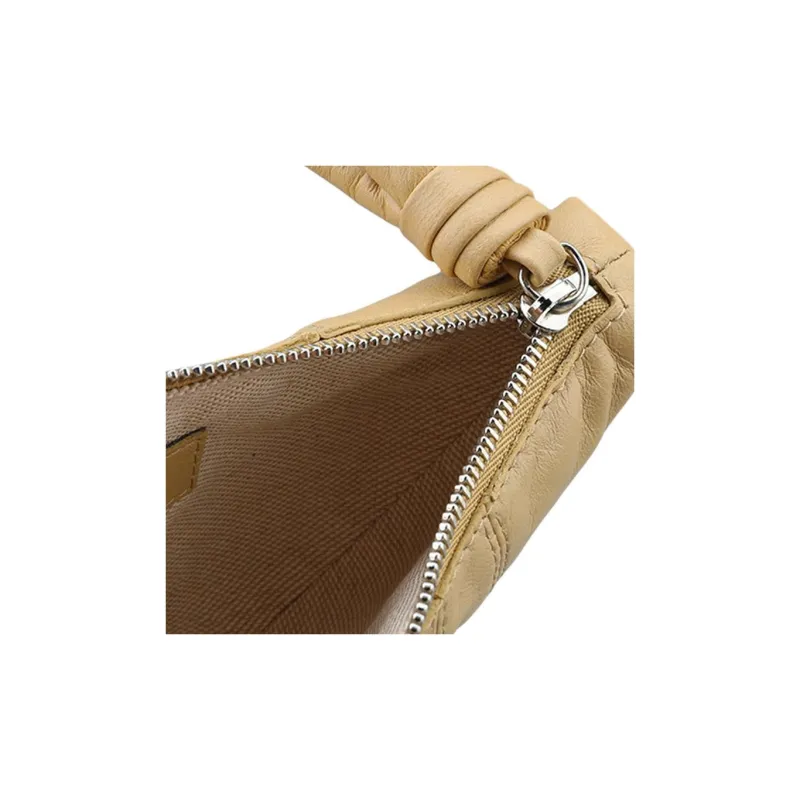 Lemaire Croissant Series Sheepskin Croissant Bag Dumpling Bag Clutch Coin Purse Mini Unisex Yellow-3