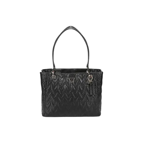 GUESS Synthetic Leather Tote Bag, Shopping Bag, Handbag, Shoulder Bag Medium Size Women's Black
