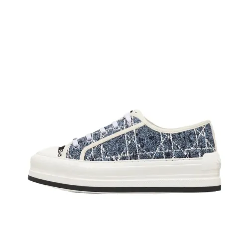 DIOR Walk'n'Dior Platform Shoes Low Top Skateboard Shoes Women's Blue White