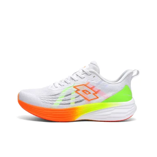 LOTTO Shock Absorbers With Abrasion Resistant And Slip Resistant Properties Low Top Running Shoes Men's White Green