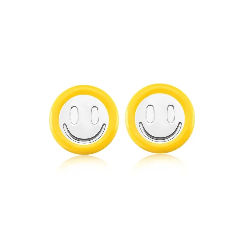 AHLOOPS 18K Gold Plated Copper Stud Earrings Unisex Yellow-5