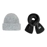 Gray Hood+Black Scarf