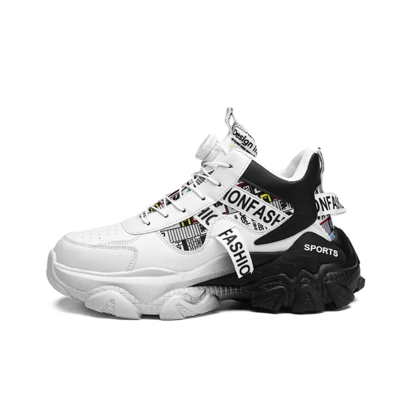 YIVELOVE Wear-Resistant Height Increasing Warm High-Top Chunky Sneakers Men's-0