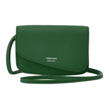 FERRAGAMO Cow Leather Crossbody Bag Shoulder Bag Men's Forest Green