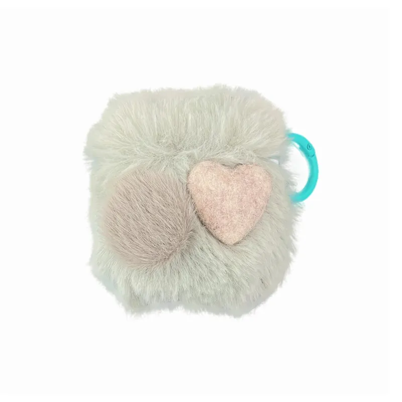 BZZOKI Compatible With AirPods 2nd Gen/New 3rd Gen/4th Gen/Pro Silicone Plush Heart Headphone Cases-0