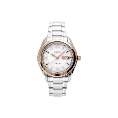 SEIKO Automatic Mechanical Movement Stainless Steel Strap Watch Men's Watch White Dial