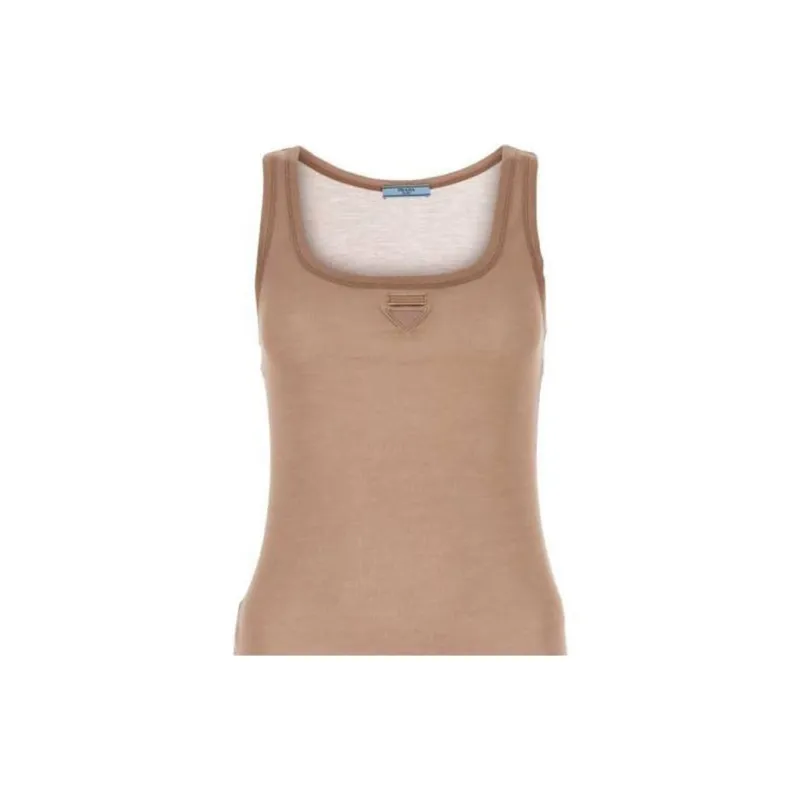 PRADA Logo Detailed Sleeveless Top-2