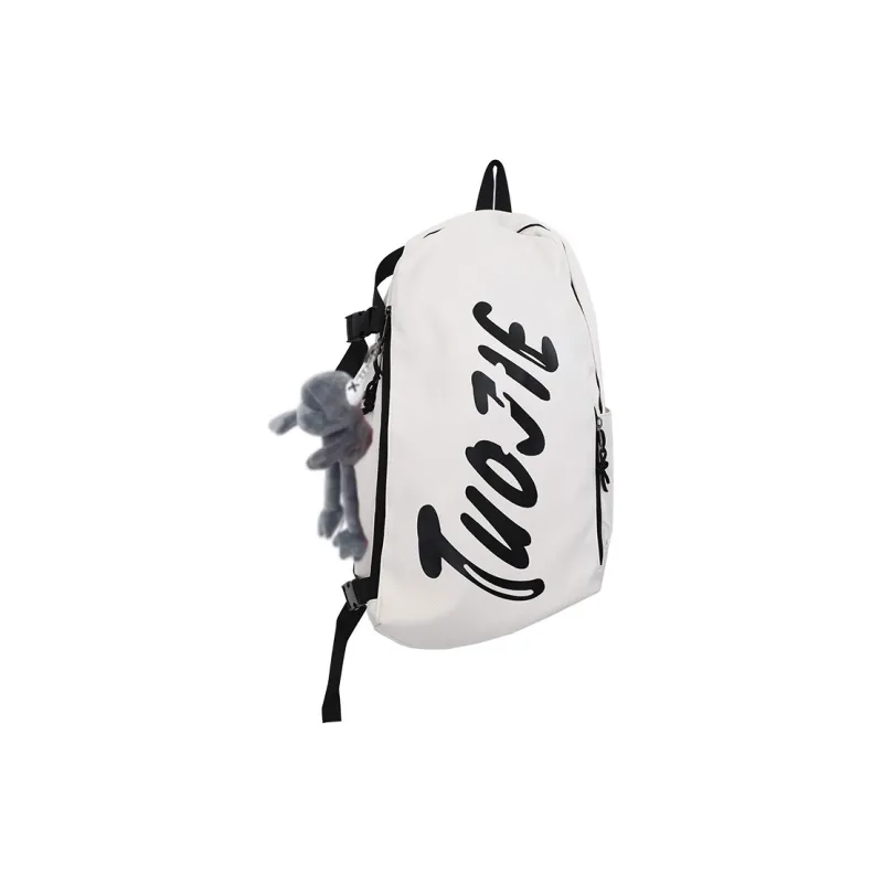 BRABOSTON Nylon Backpack Unisex Black/White/Gray/Red-16