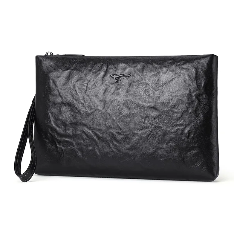SEPTWOLVES Cow Leather Clutch Regular Unisex Black-1