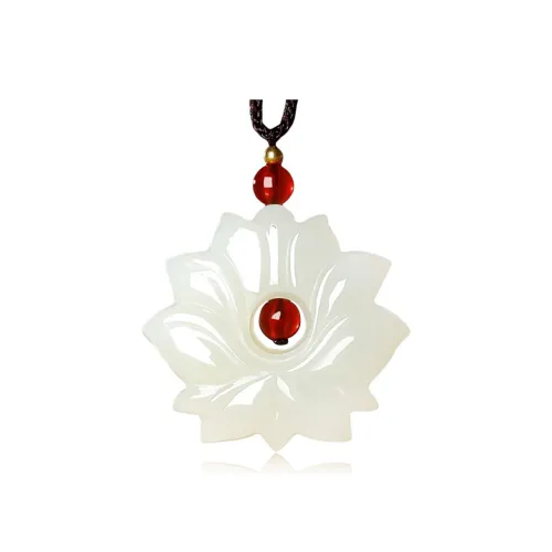 BYTHERE Hetian Jade Necklaces Pale Greenish White Jade Women's