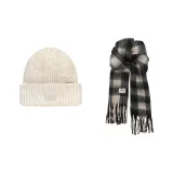 White Hat+Black Beige Scarf